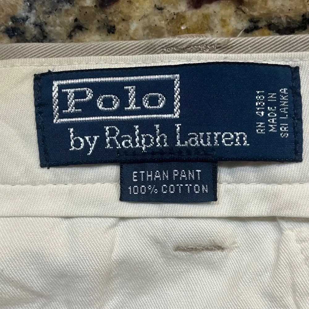 Polo Ralph Lauren Ethan Pant Mens‎ 36x34 Tan Khaki Pleated 100% Cotton Chinos
